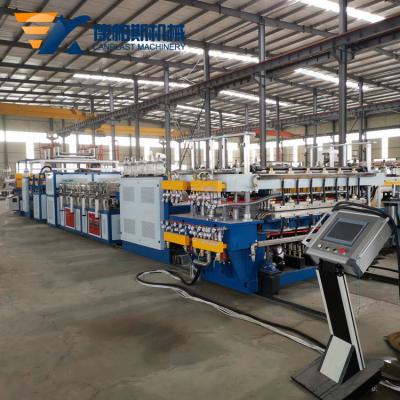 Plastic hollow grid sheet production line